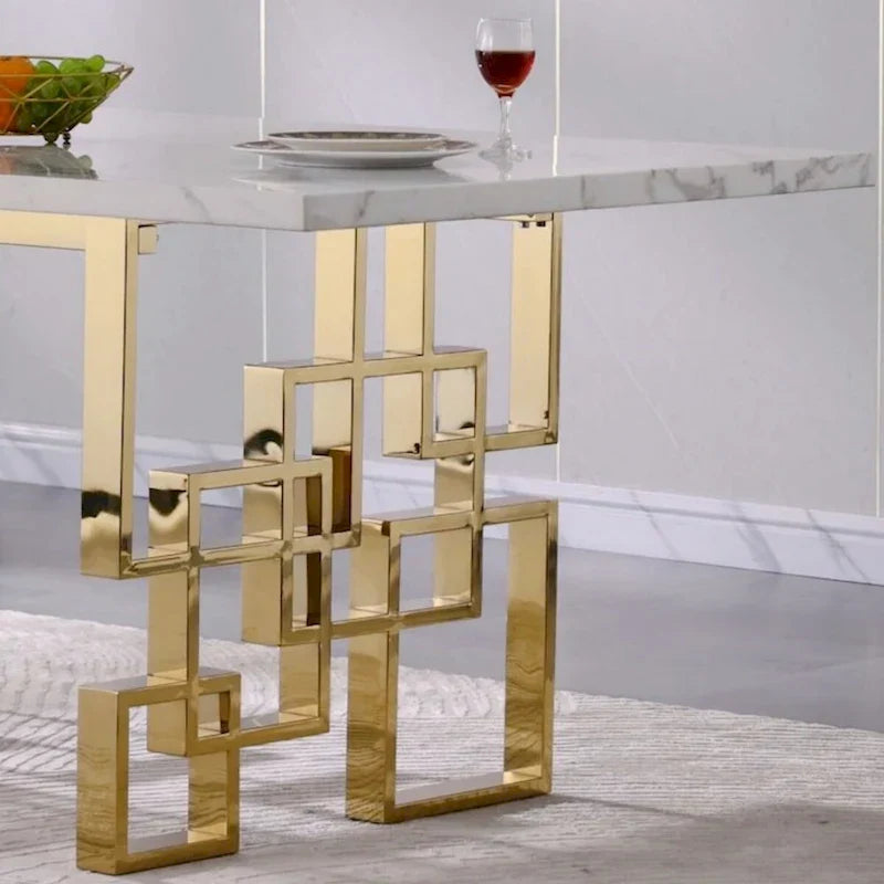 Faux marble dining table