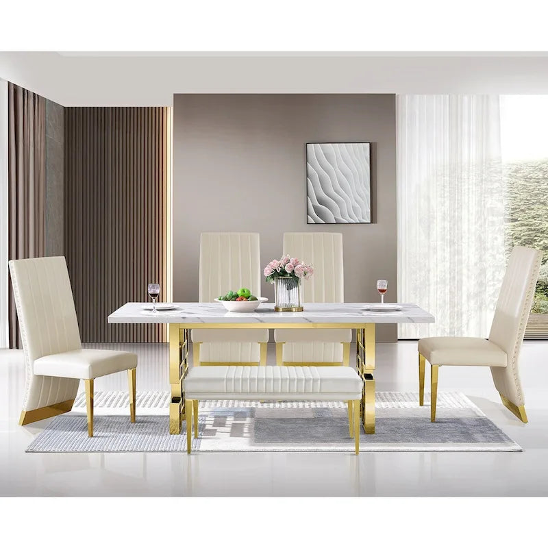 Faux marble dining table