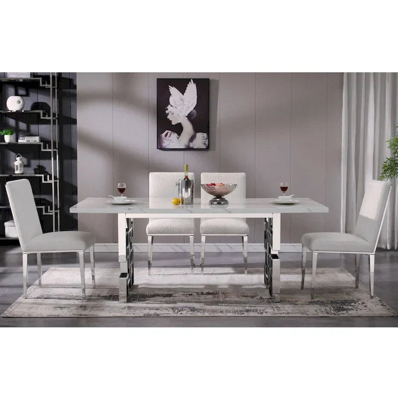 Faux marble dining table