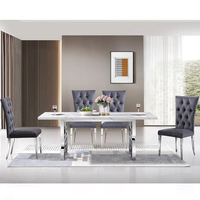 Faux marble dining table