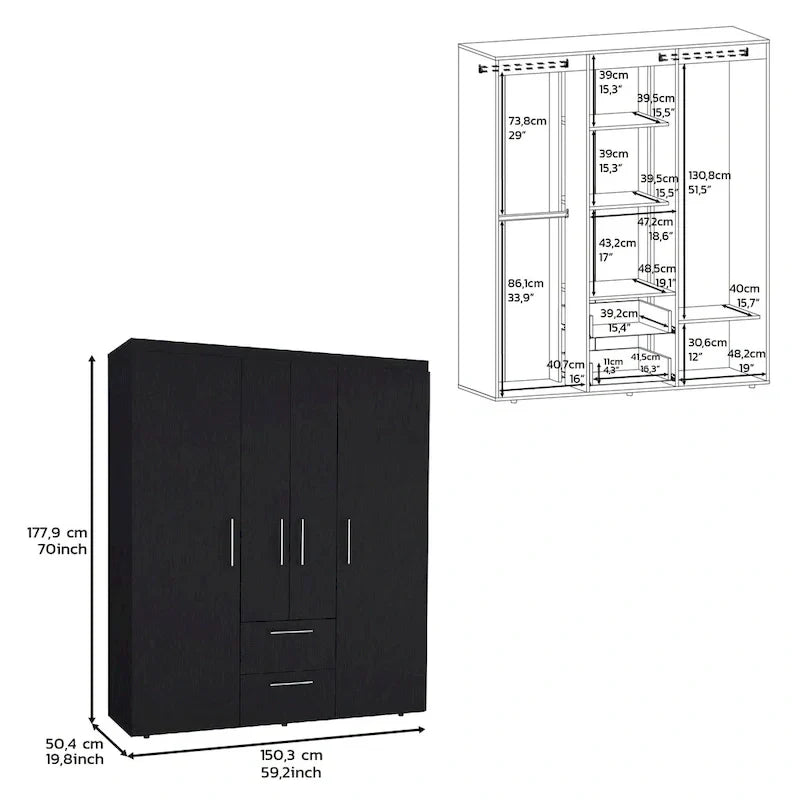 Modern four-door cabinet