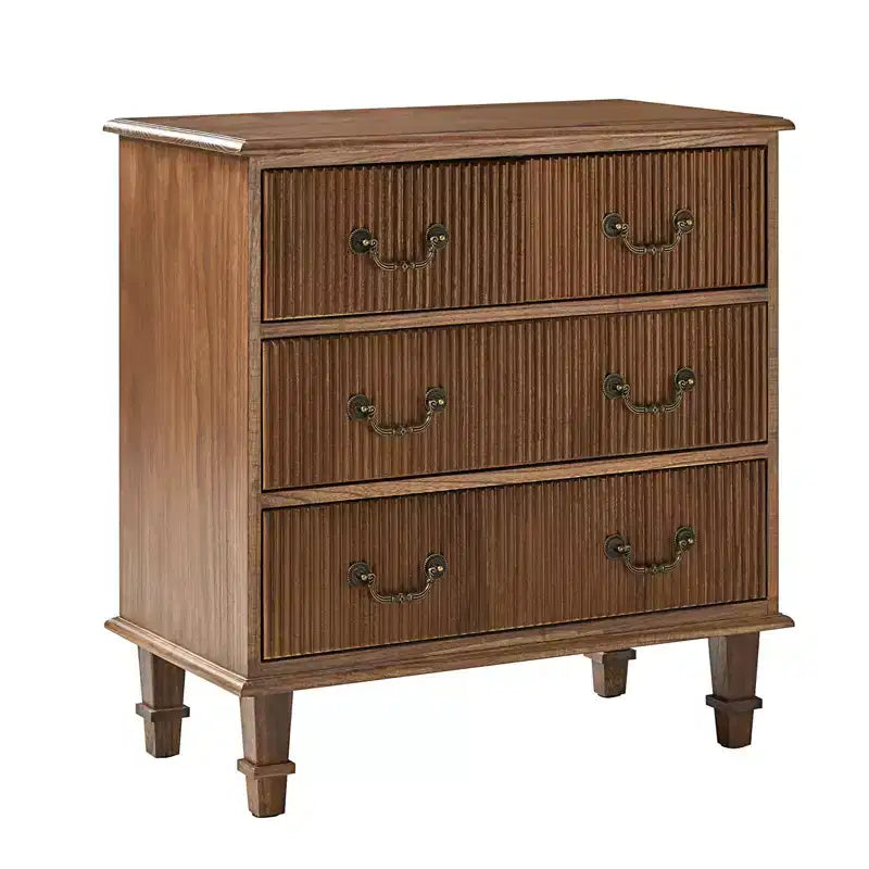 Nightstand with a pull-out tray featuring a built-in charging station