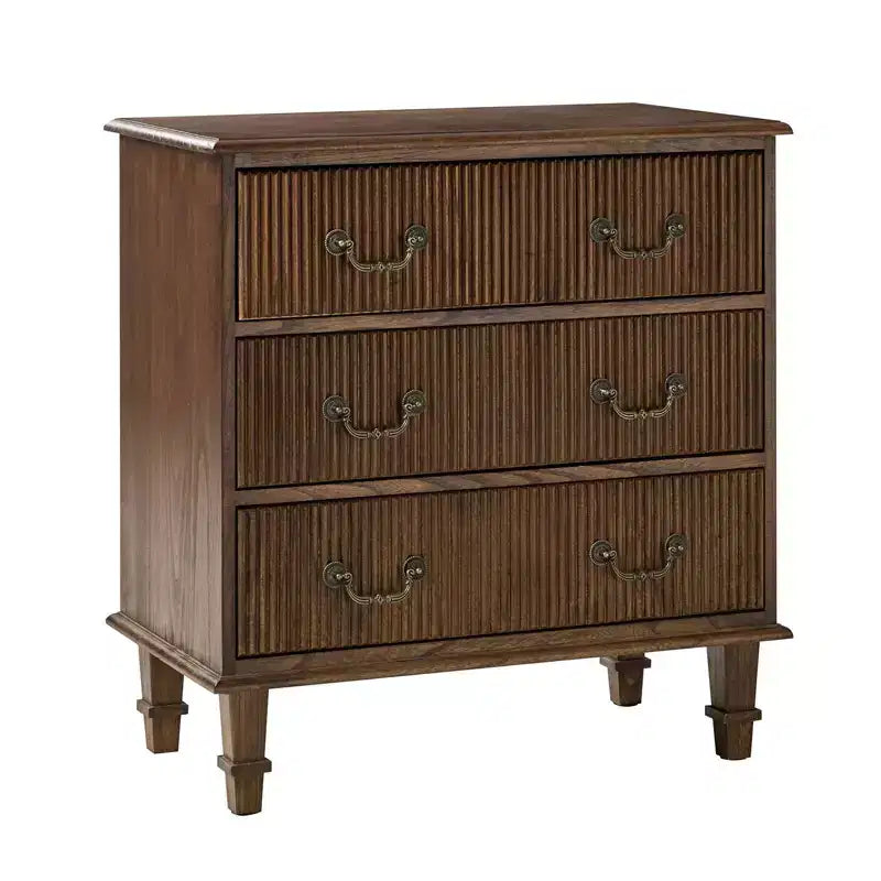 Nightstand with a pull-out tray featuring a built-in charging station