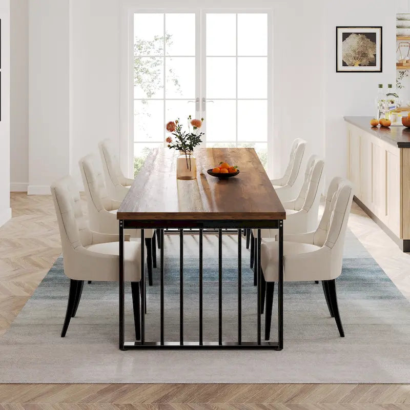 Rectangular wooden dining table