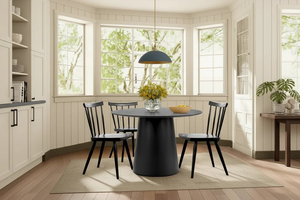 Round pedestal dining table