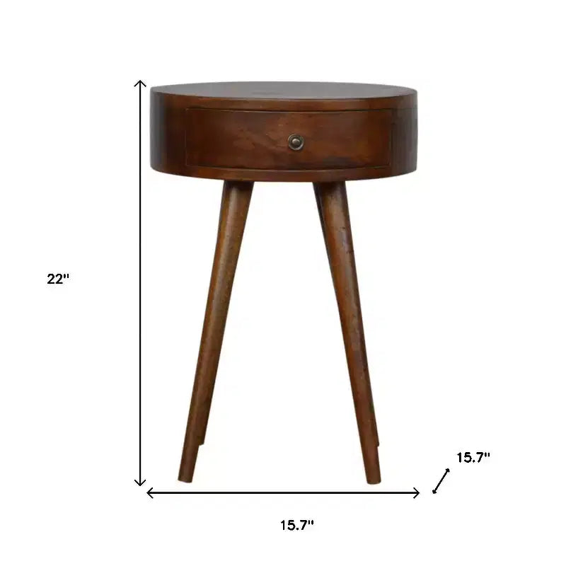 Solid wood nightstand with a single drawer