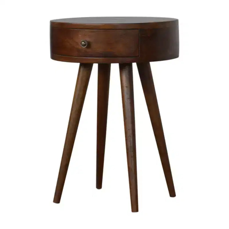 Solid wood nightstand with a single drawer