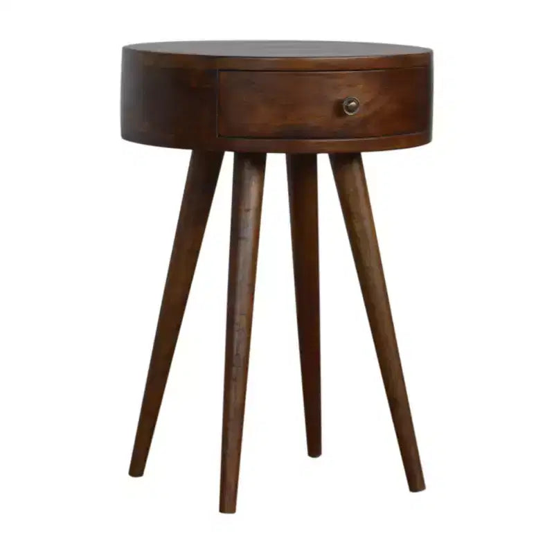 Solid wood nightstand with a single drawer