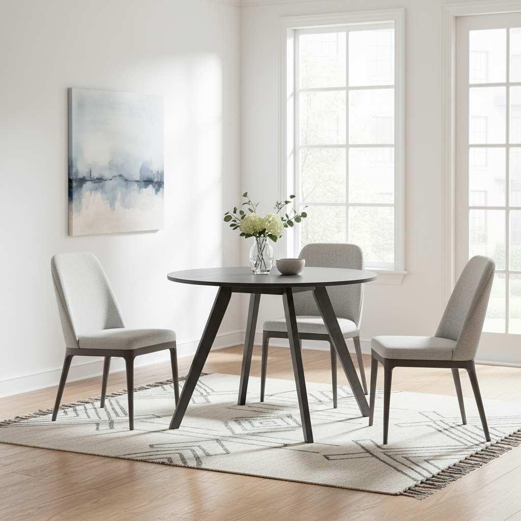 Solid wood round dining table
