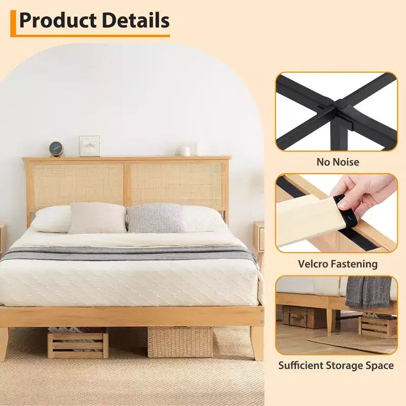 Sturdy wooden slatted bed base