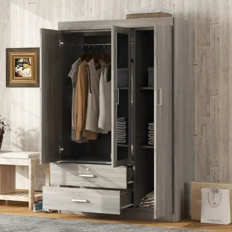 Three-door wardrobe