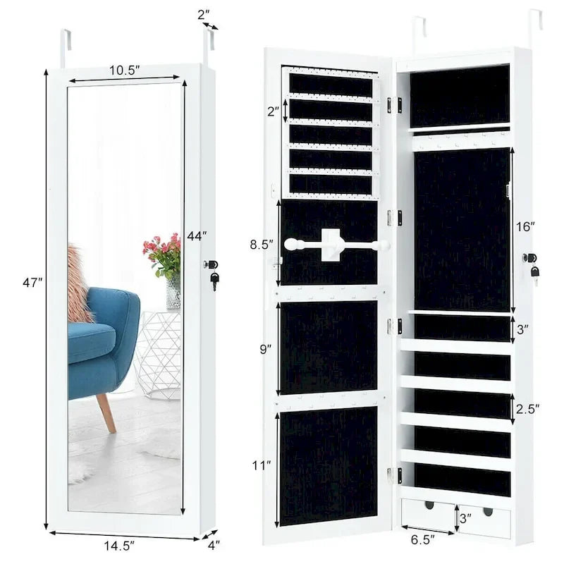 Wall-mounted jewelry cabinet
