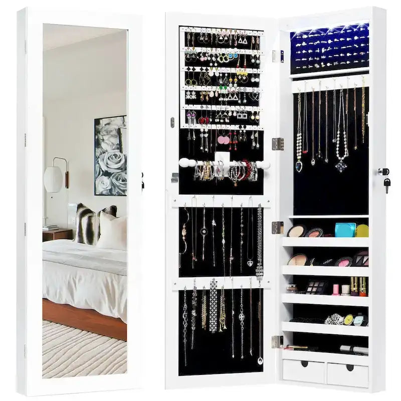 Wall-mounted jewelry cabinet