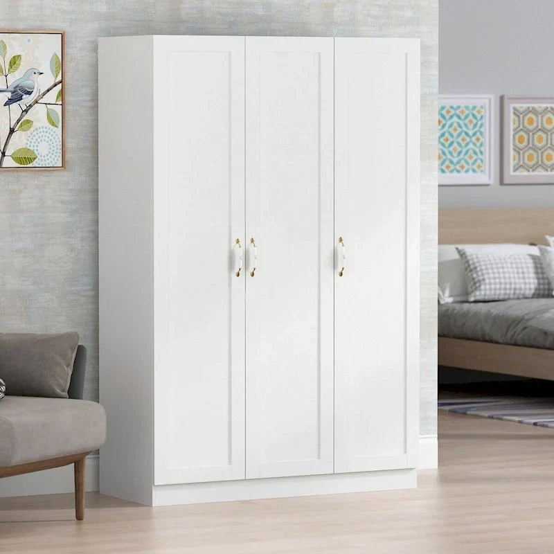 White two-door wardrobe