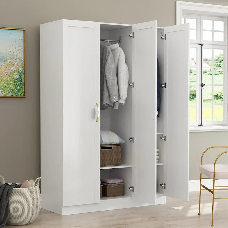 White two-door wardrobe