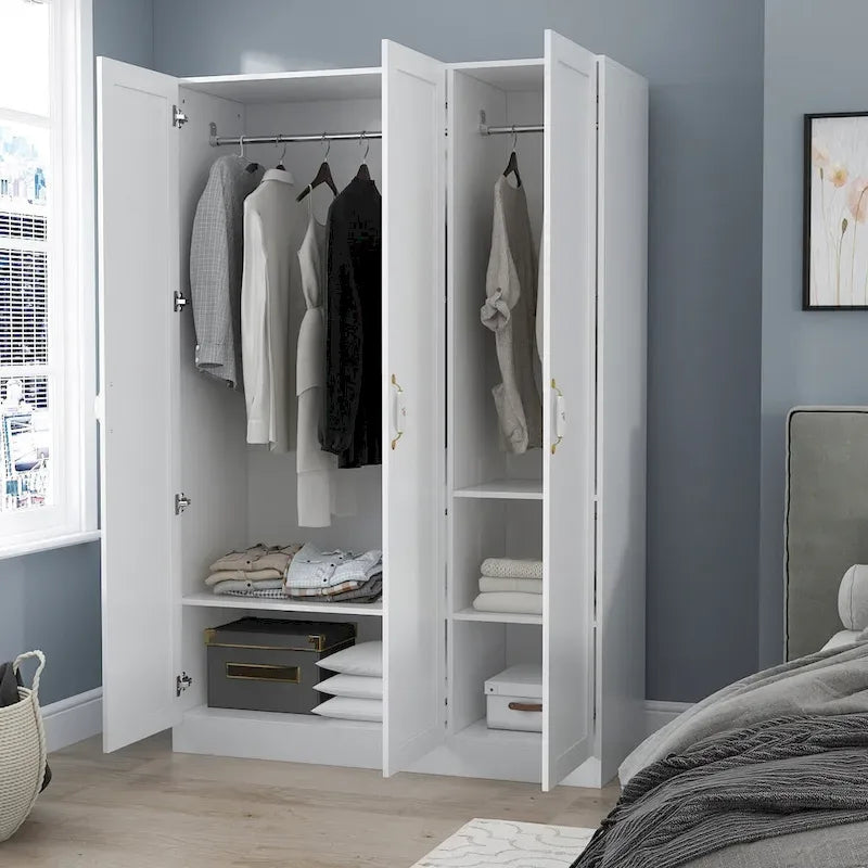 White two-door wardrobe