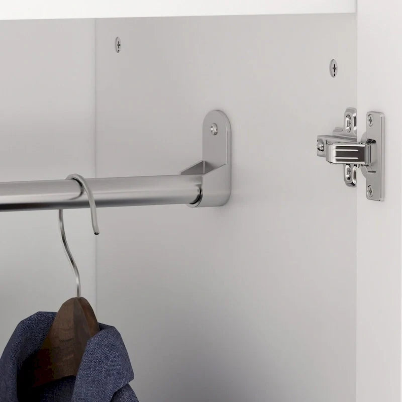 White two-door wardrobe